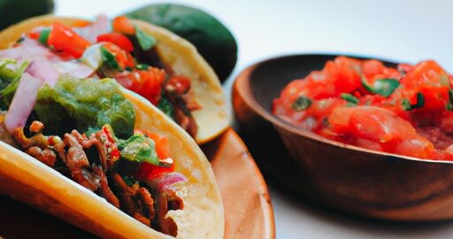 Tacos s guacamolem a salsa