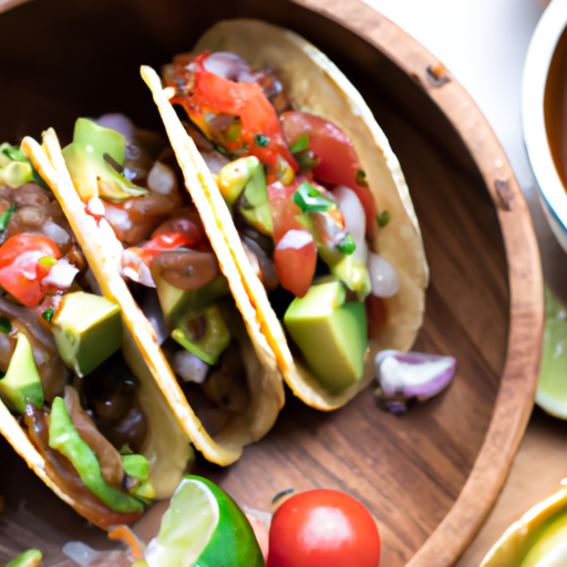 Taco s guacamolem a kukuřicí.