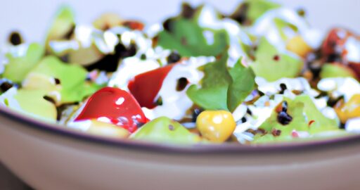 Rajčatový těstovinový salát s bylinkovým jogurtem