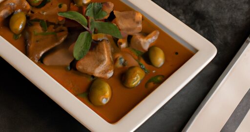 Rajčatová polévka s bazalkou a olivami