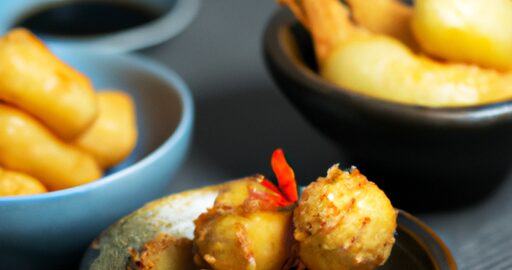 Tempura mořský plod s dango.