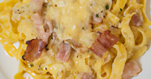 Pasta Carbonara s pancettou a vajíčkem.