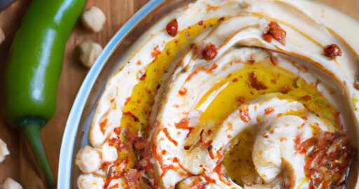 Hummus s tahini a olivami.