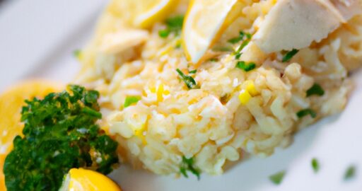 Risotto al limone a kurčecí.