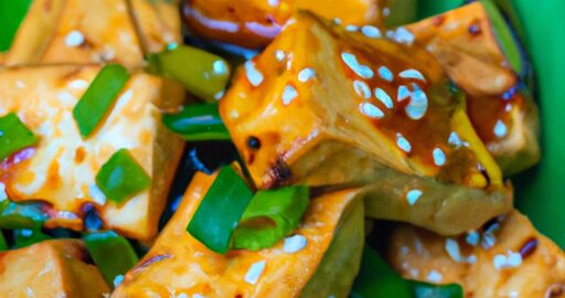 Grilovaný tofu s kousky zeleniny