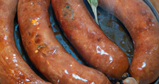 Kuřecí salsiccia na grilu.