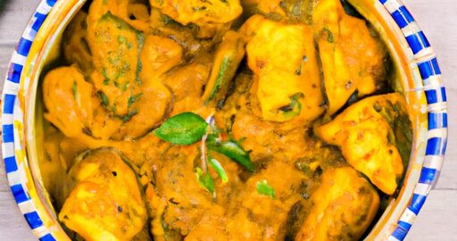 Korma s kuřecím masem a mandlí.