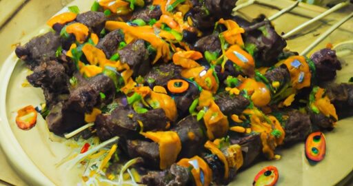 Indonéská kuřecí jídlo satay