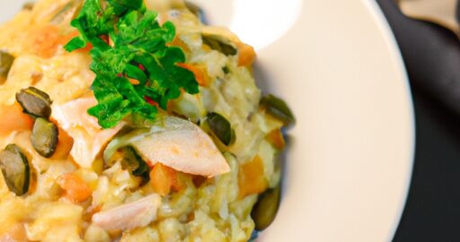 Risotto s houbami a ředkvičkami