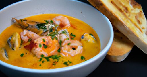 Bouillabaisse s chlebem a česnekem