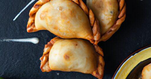 Rybí empanadas s citronem a koriandrem.