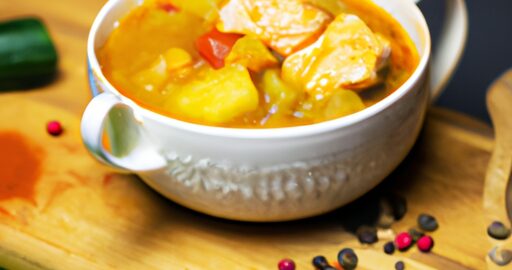 Kuřecí červený kari s batáty.