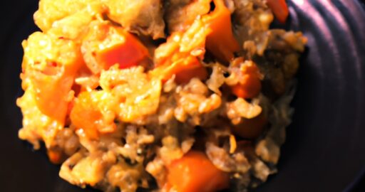 Smažený karfiol s kari a rýží.