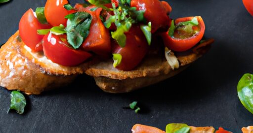 Sicilská bruschetta s rajčaty.