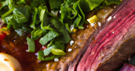 Argentinský steak s chimichurri salsa.