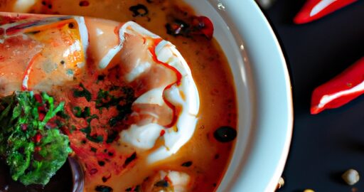 Bouillabaisse s krutony.