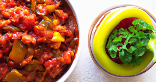 Koriandrový hrášek s paprikou.