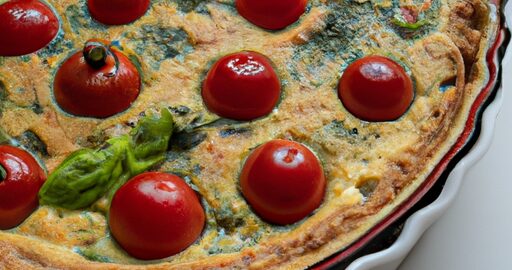 Brokolicový quiche s cherry rajčátky.