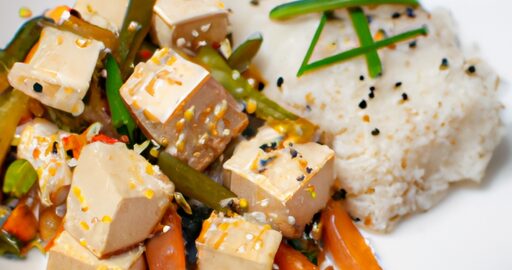 Kuřecí tofu s rýží a zeleninou