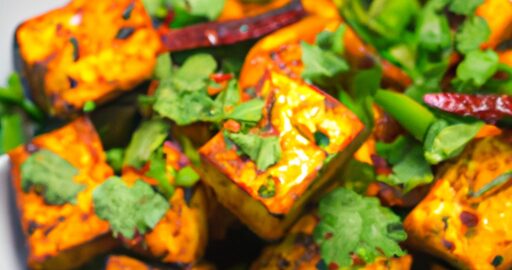 Masala paneer s hráškem a rajčaty