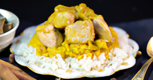 Kuřecí korma s mandlovou omáčkou.