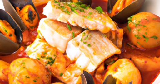 Bouillabaisse rybí polévka s korýši.