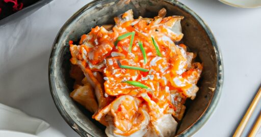 Korejský kimchi salát s rýží