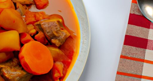 Houbový guláš s bramborami.