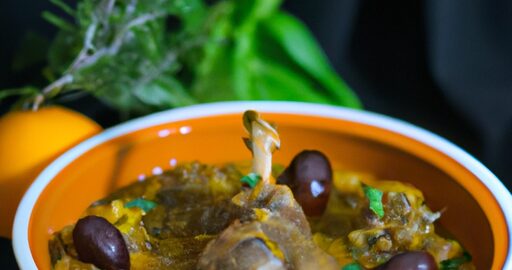 Kuřecí tajine s olivami.