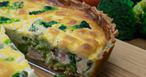 Brokolicová quiche s cheddarem