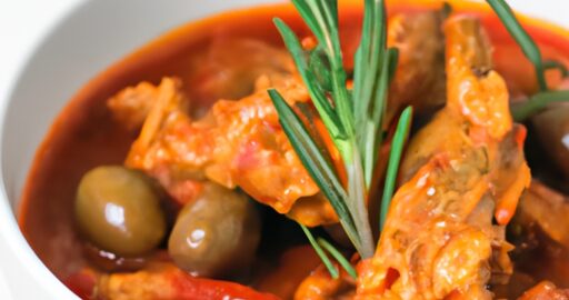 Kuřecí cacciatore s olivami.