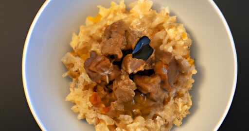 Rýžová placička s rajčaty a hráškem