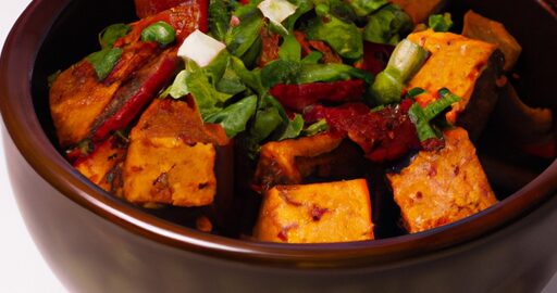 Bramborový guláš s tofu.