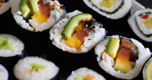 Sushi z tuňáka avokádem.