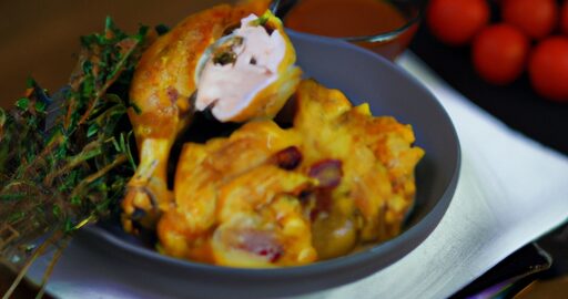 Kuře s hříbkovou omáčkou a bramborovým pyré.