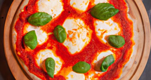 Pizza Margherita s rajčaty a bazalkou