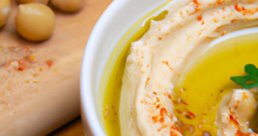 Hummus s česnekem a olivovým olejem