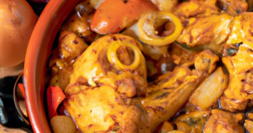 Zapečená kuřecí tajine s olivami