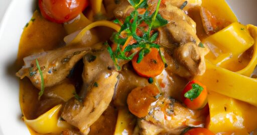 Kuřecí nudlová polévka s houbami