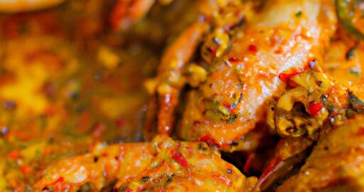 Krevety s česnekem a chilli.