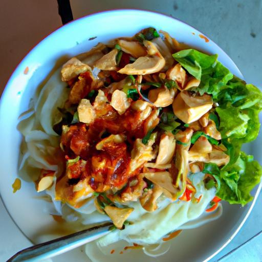 Indonéské rýžové nudle s kuřecím