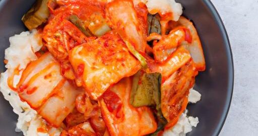 Korejský kimchi s rýží