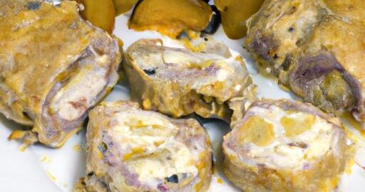 Kuřecí rolády sýrem a broskvemi