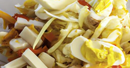 Rajský salát s kimchi a vajíčky