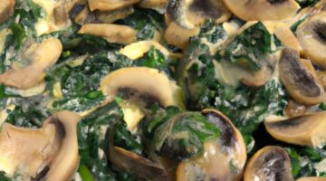 Sýrové žampiony se špenátem