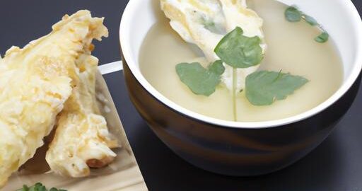 Tempura v kuřecím vývaru