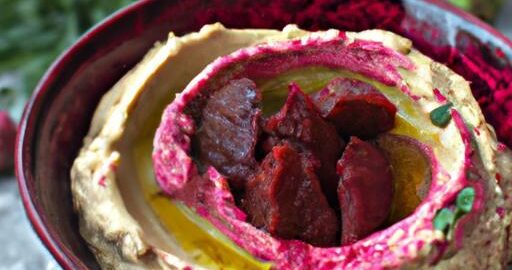 Hummus s pečenou červenou řepou