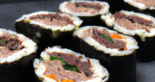 Korejské kimbap s hovězím masem