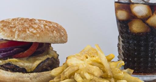 Hamburger s hranolkami a colou