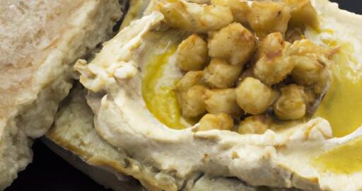 Lámovaný chléb s hummusem